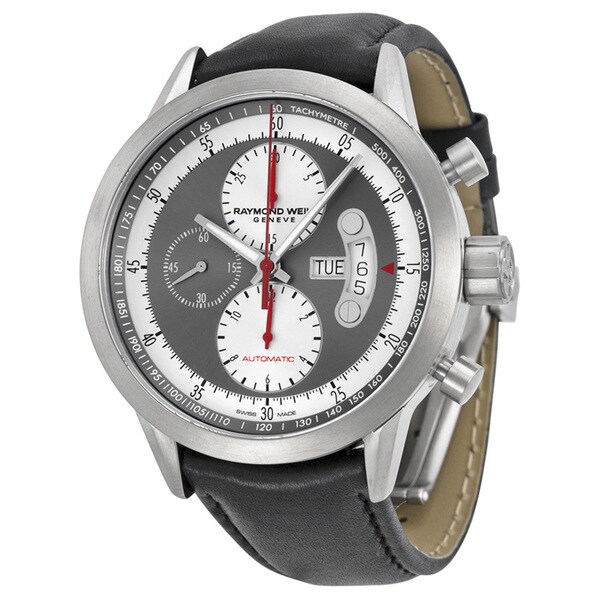 Raymond Weil Men's 7745-TIC-05659 'Freelancer' Chronograph Automatic Grey Leather Watch