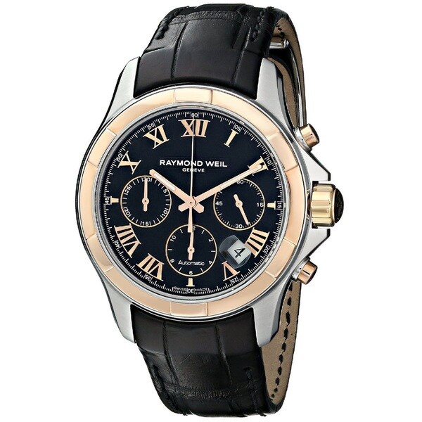Raymond Weil Men's 7260-SC5-00208 'Parsifal' Chronograph Automatic Black Leather Watch