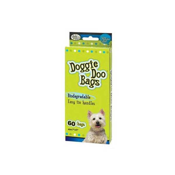 Four Paws Pet Products Doggie Doo Bags Biodegradable 60Ct