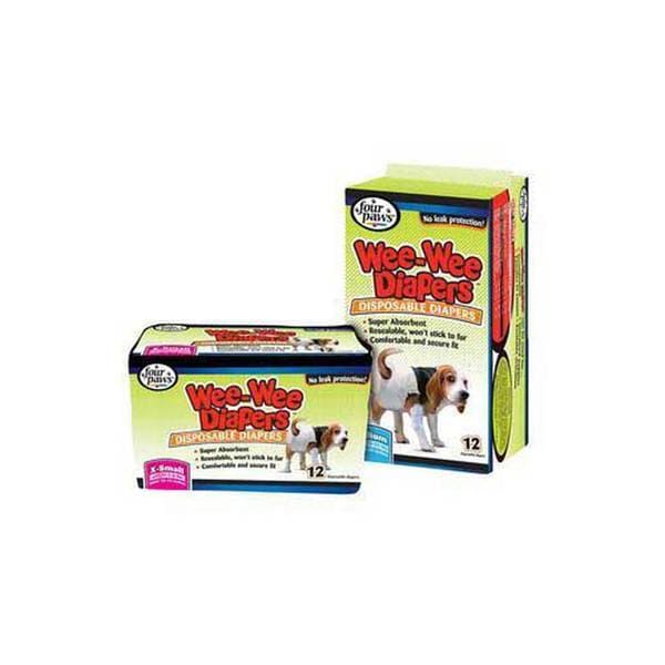 Four Paws Pet Products Wee Wee Disposable Doggie Diapers X ...