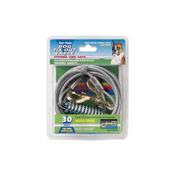 Four Paws Pet Products 30Ft Cable Tieout 1750Lb - Silver
