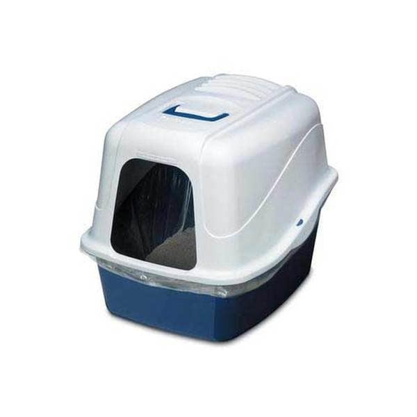 Dosckocil (Petmate) Litter Pan Hooded White/Blue Jumbo