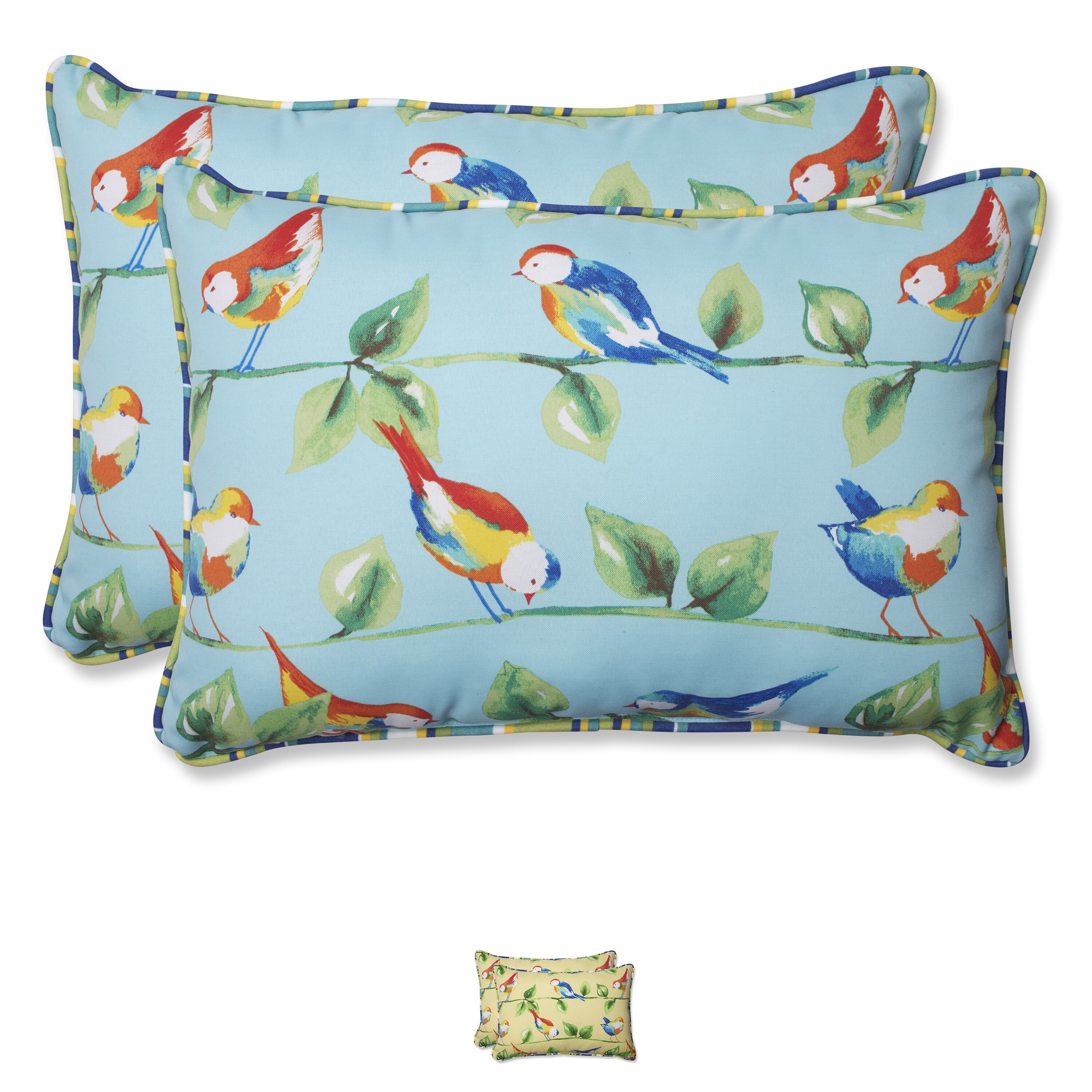 Pillow Perfect Outdoor Curious Bird Oversized Rectangular Throw Pillow