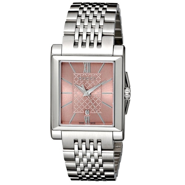 Gucci Women's YA138502 'GTimeless' Rectangle Swiss Quartz Stainless Steel Watch Overstock