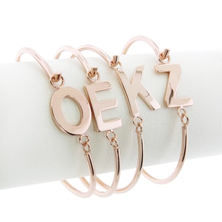 Eternally Haute 14k Rose-goldplated Initial Bangles