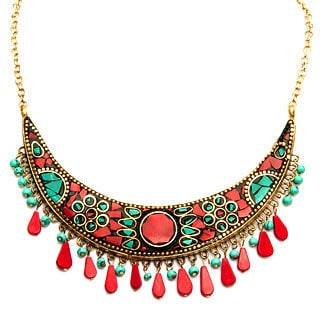 Handcrafted Antiqued Crescent Necklace (India)