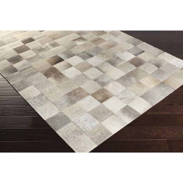 Papilio Handmade Kevin Animal White Leather Rug (8' x 10')