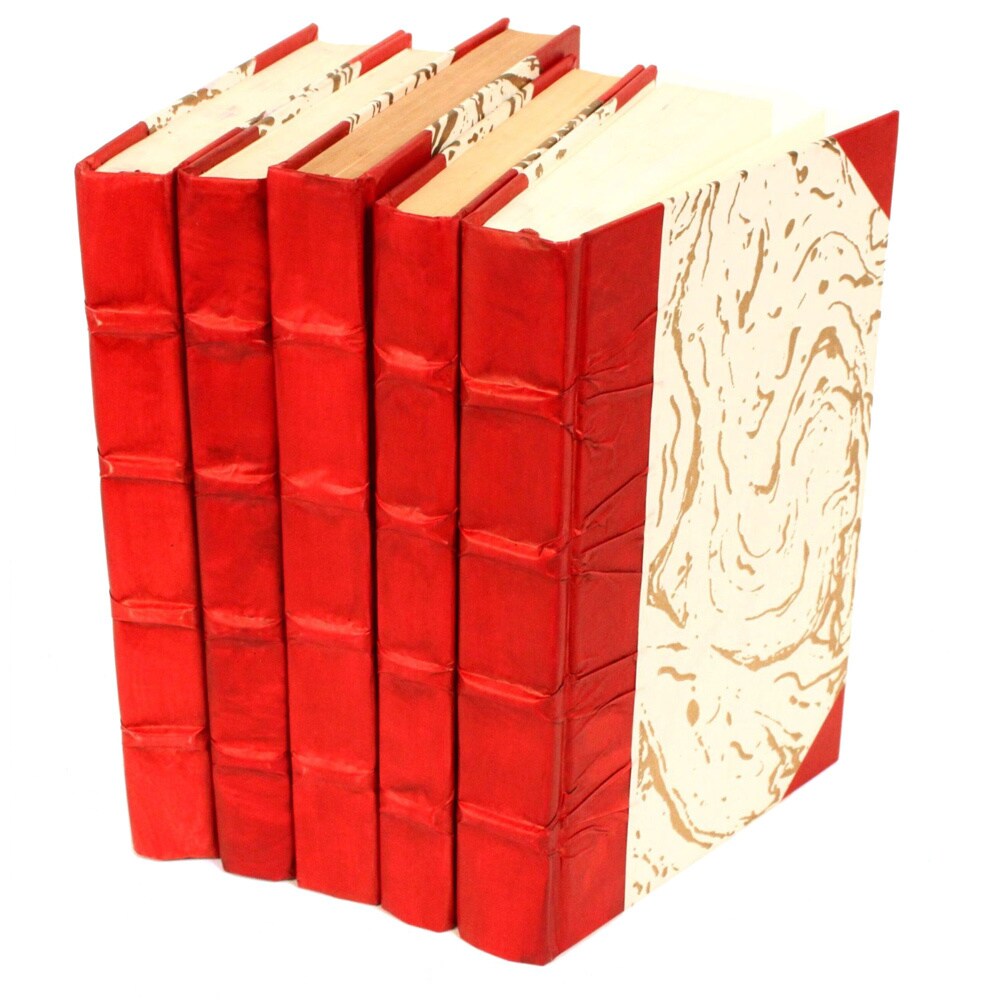 Parchment Collection Red Decorative Books (Set of 5) Overstock Shopping Great Deals on
