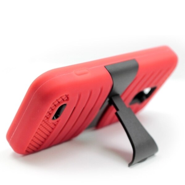 INSTEN Plain Wave Symbiosis Hard Hybrid Hard Plastic Rubberized Matte Phone Case Cover with Stand For ZTE Warp LTE N9510