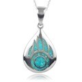 Journee Collection Sterling Silver Turquoise Fashion Pendant
