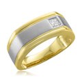 Montebello Brides Across America 14k Two-tone Gold Men's 1/5ct TDW Princess-cut White Diamond Wedding Ring (H-I, I1-I2)