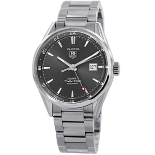 Tag Heuer Men's WAR2012.BA0723 'Carrera' Grey Dial Stainless Steel GMT Automatic Watch