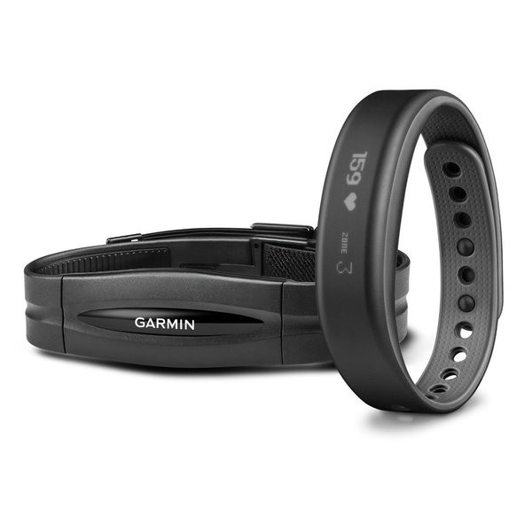 Garmin Vivosmart Small Activity Tracker with Smart Notifications + Heart Rate Monitor Bundle (Slate)