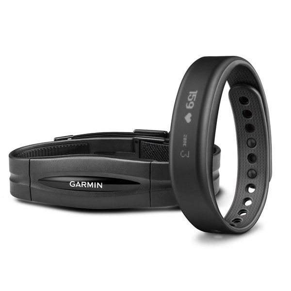 Garmin Vivosmart Large Activity Tracker with Smart Notifications + Heart Rate Monitor Bundle (Black)