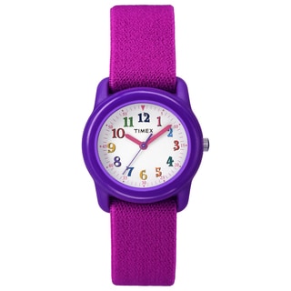 Timex TW7B994009J Kids' Kids Purple Analog Pink Elastic Fabric Strap Watch