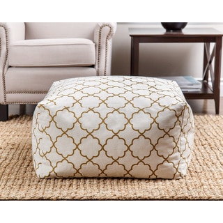 ABBYSON LIVING Milana Moroccan Gold Lattice 27-inch Pouf