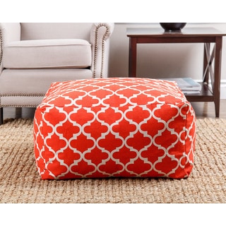 ABBYSON LIVING Milana Moroccan Red Lattice 27-inch Pouf