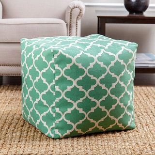 ABBYSON LIVING Milana Moroccan Green Lattice 21-inch Square Pouf