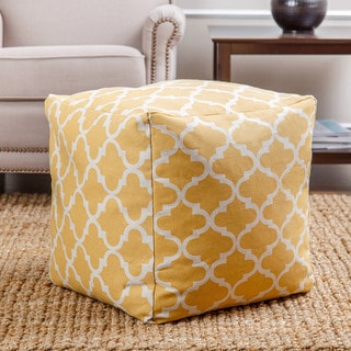 ABBYSON LIVING Milana Moroccan Yellow Lattice 21-inch Pouf