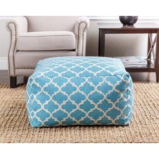 ABBYSON LIVING Milana Moroccan Light Blue Lattice 27-inch Pouf