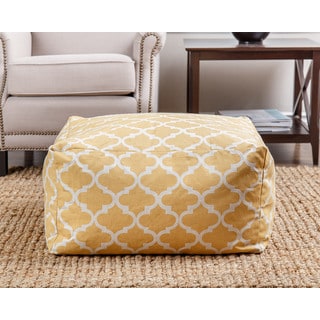 ABBYSON LIVING Milana Moroccan Yellow Lattice 27-inch Pouf