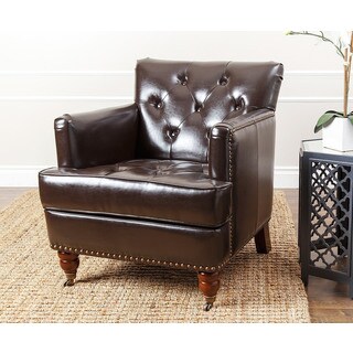 Abbyson Living Tafton Dark Brown Leather Club Chair