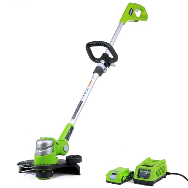 GreenWorks G-24 24V 12-inch Cordless String Trimmer with 2Ah Battery and Charger