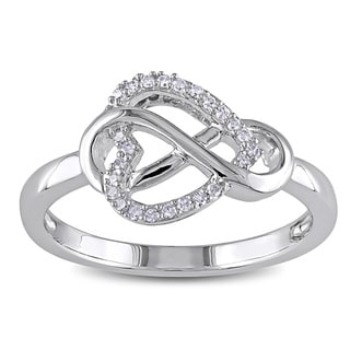 Diamond heart infinity ring
