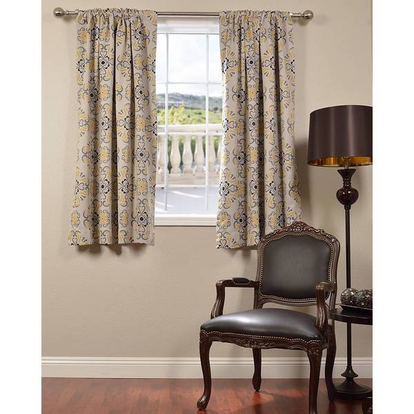 Soliel Yellow/ Grey 63-inch Blackout Curtain