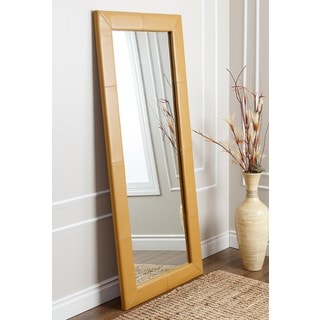 ABBYSON LIVING Delano Yellow Leather Floor Mirror