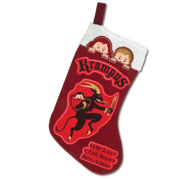 Krampus Red Christmas Stocking