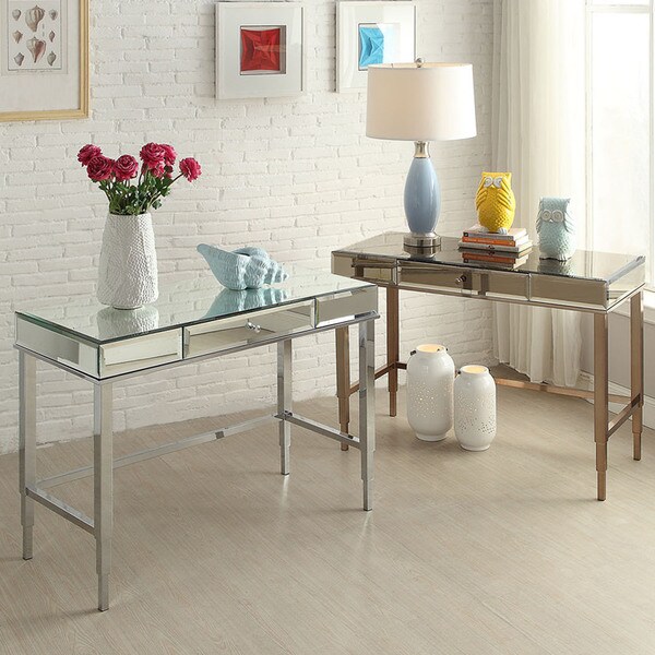 INSPIRE Q Genoa Beveled Mirrored Accent 1drawer Office Writing Desk