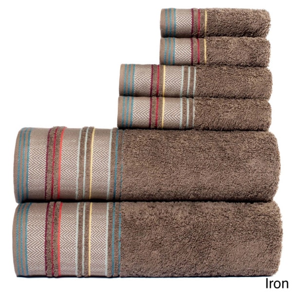 YvesYarn Dyed 100-percent Cotton Jacquard 6-piece Towel Set (As Is Item)
