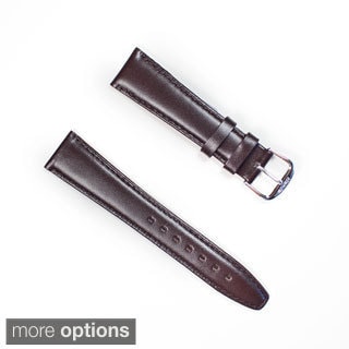 Banda Brown Italian Leather Stainless Buckle Watch Band