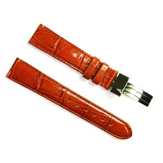 Banda Patel Honey Gator-print Italian Leather Deployment Clasp Watch Band