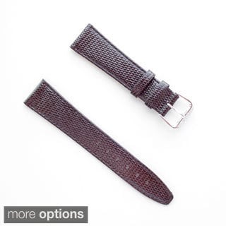 Banda JP Lizard Pattern Brown Italian Leather Stainless Steel Buckle Watch Band