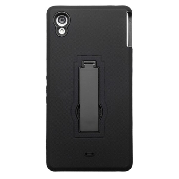 Insten Symbiosis Soft Silicone/ PC Dual Layer Hybrid Rubber Phone Case Cover with Stand For Sony Ericsson Xperia Z3v