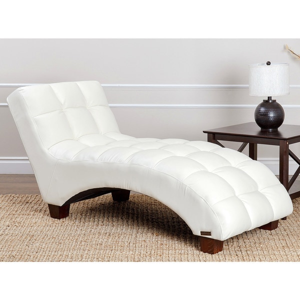 ABBYSON LIVING Carter Ivory Faux Leather Tufted Chaise 16994835 Shopping