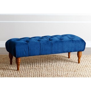 ABBYSON LIVING Audrey Navy Blue Velvet Tufted Cocktail Bench