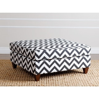 ABBYSON LIVING Conway Chevron Black Square Cocktail Ottoman