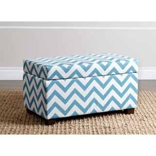 ABBYSON LIVING Mercer Turquoise Chevron Small Storage Ottoman