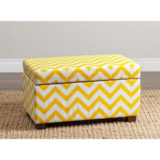 ABBYSON LIVING Mercer Yellow Chevron Small Storage Ottoman