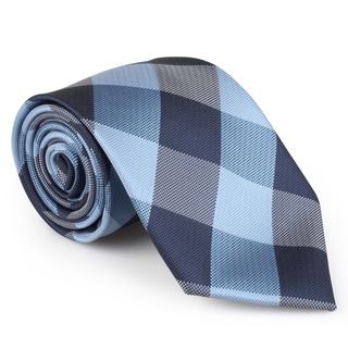 Vance Co. Men's Plaid Microfiber Handmade Tie and Hanky Set