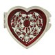 1928 Silver-toned Enamel/ Crystal Heart Mirror Compact
