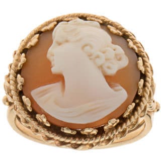 14k Yellow Gold Estate Cameo Ring