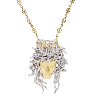 18k Yellow Gold 4.75ct TDW Giant Medusa Diamond Estate Necklace (G-H/Yellow, VS1-VS2)