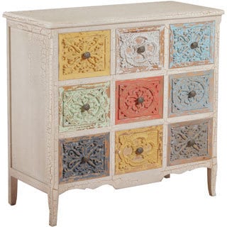 Powell Molly 40-inch Driftwood and Colored Drawers Cabinet