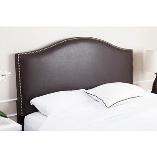 Abbyson Living Riley Nailhead-trim Dark Brown Leather Headboard