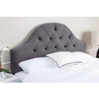 Abbyson Living York Tufted Arch Grey Velvet Headboard