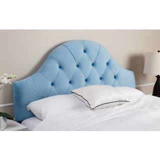 ABBYSON LIVING York Tufted Arch Sky Blue Velvet Headboard